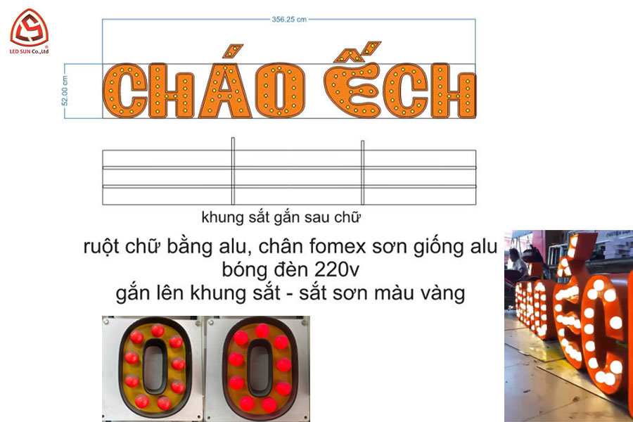 thiết kế chữ nổi quảng cáo