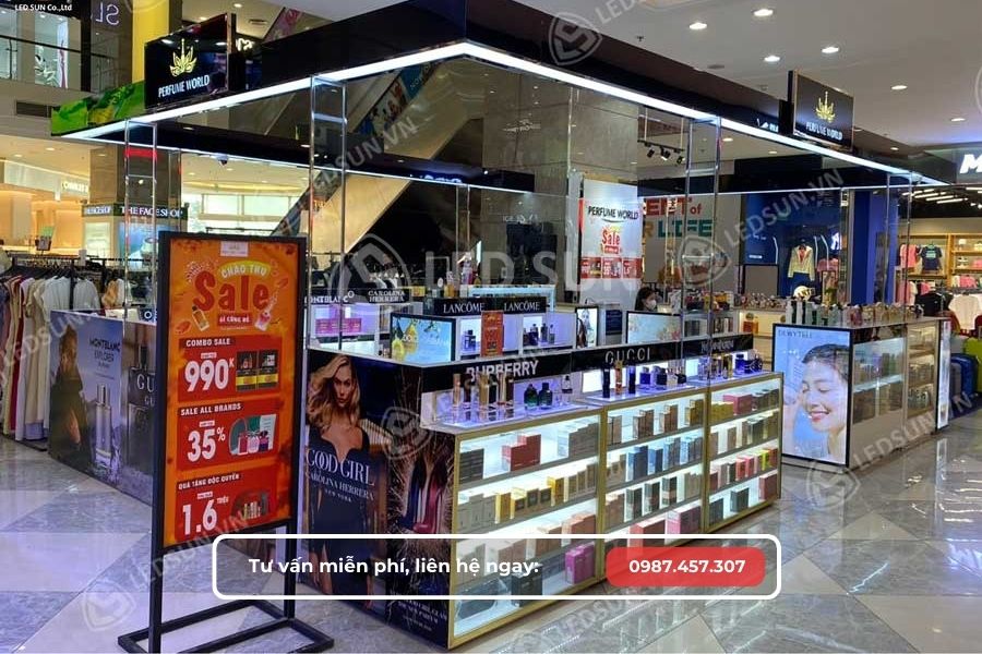 thiết kế thi công gian hàng trong trung tâm thương mại