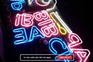Đèn neon sign thủy tinh truyền thống, tạo hiệu ứng cổ điển nghệ thuật