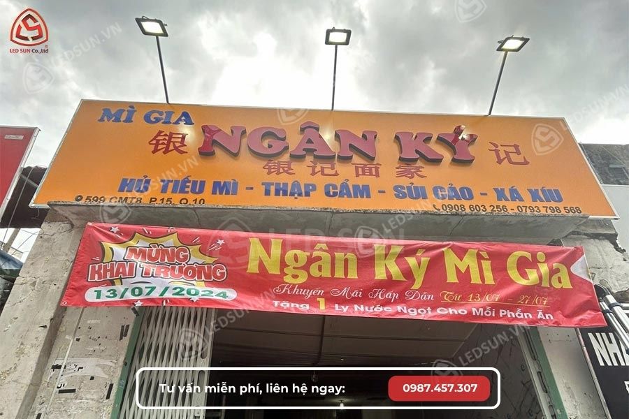 bảng hiệu quán ăn bằng alu