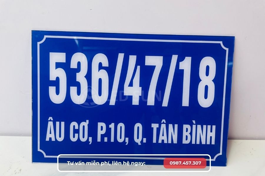 Biển số nhà mica dán decal