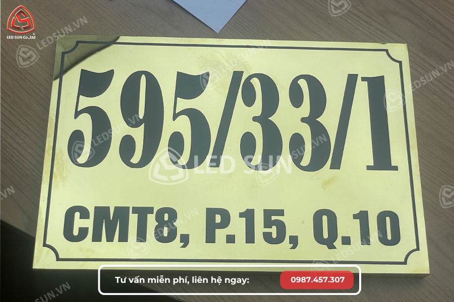 Mẫu biển số nhà inox in UV
