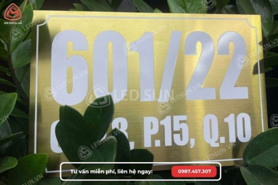 Biển số nhà inox in UV